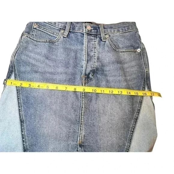 GAP DENIM TWO TONE MIDI PENCIL SKIRT WOMEN’S•SIZE 26•LIGHT AND MEDIUM DE… - Picture 3 of 6
